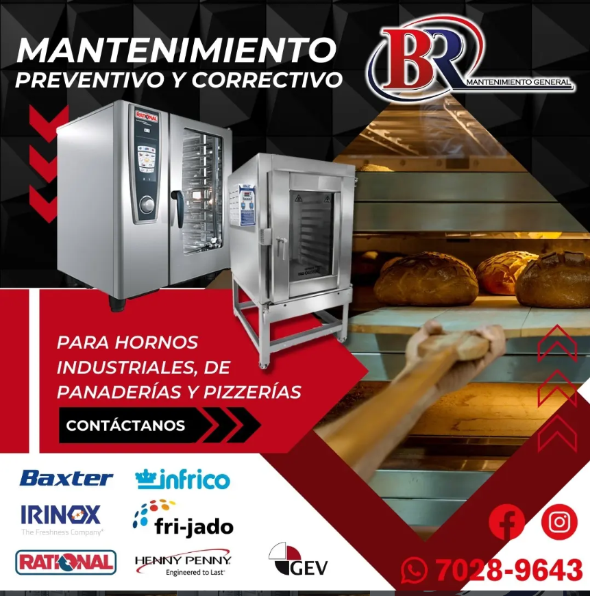 Mantenimiento de hornos industriales, de panaderías y pizzerías